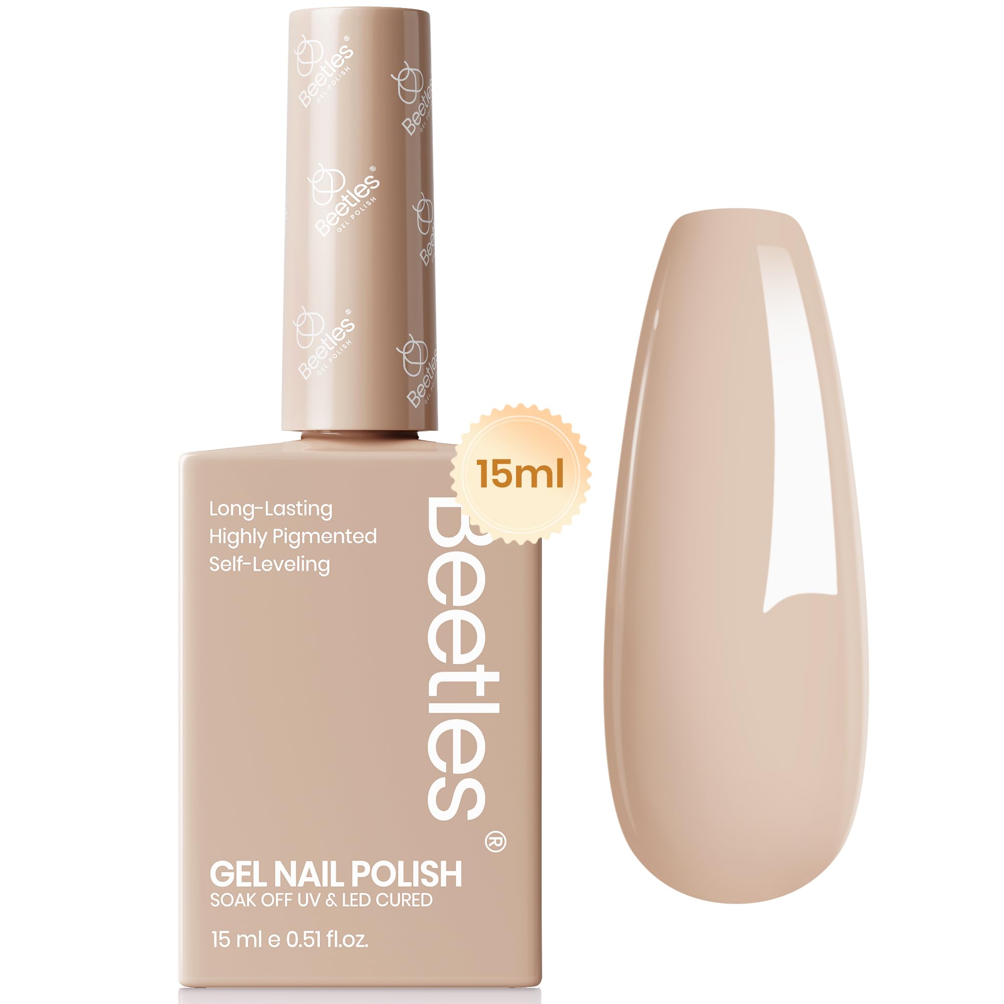 Beetles Vernis Gel : bouteille 15ml prête pour une manucure élégante.
