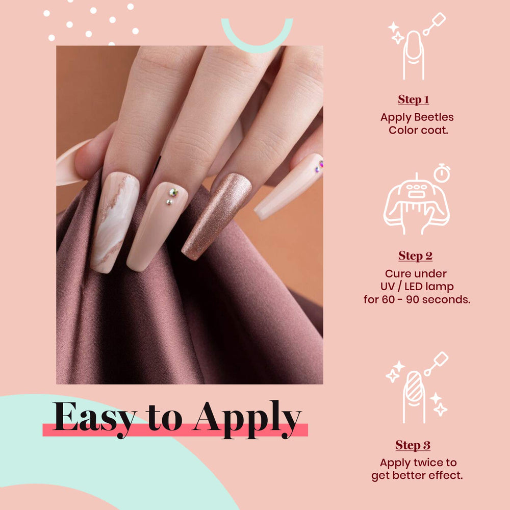 Beetles Nude Gel: application fluide, fini lisse et uniforme.