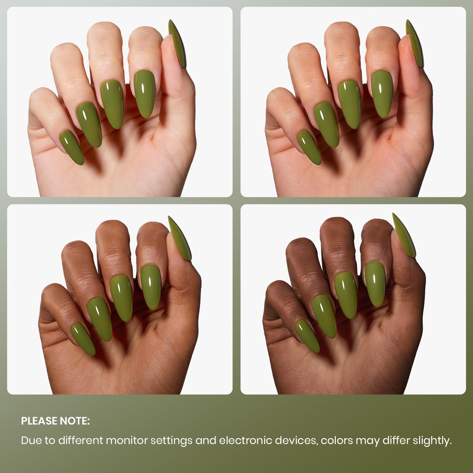 Manucure à domicile facile avec cette teinte olive verte et sa texture fluide.
