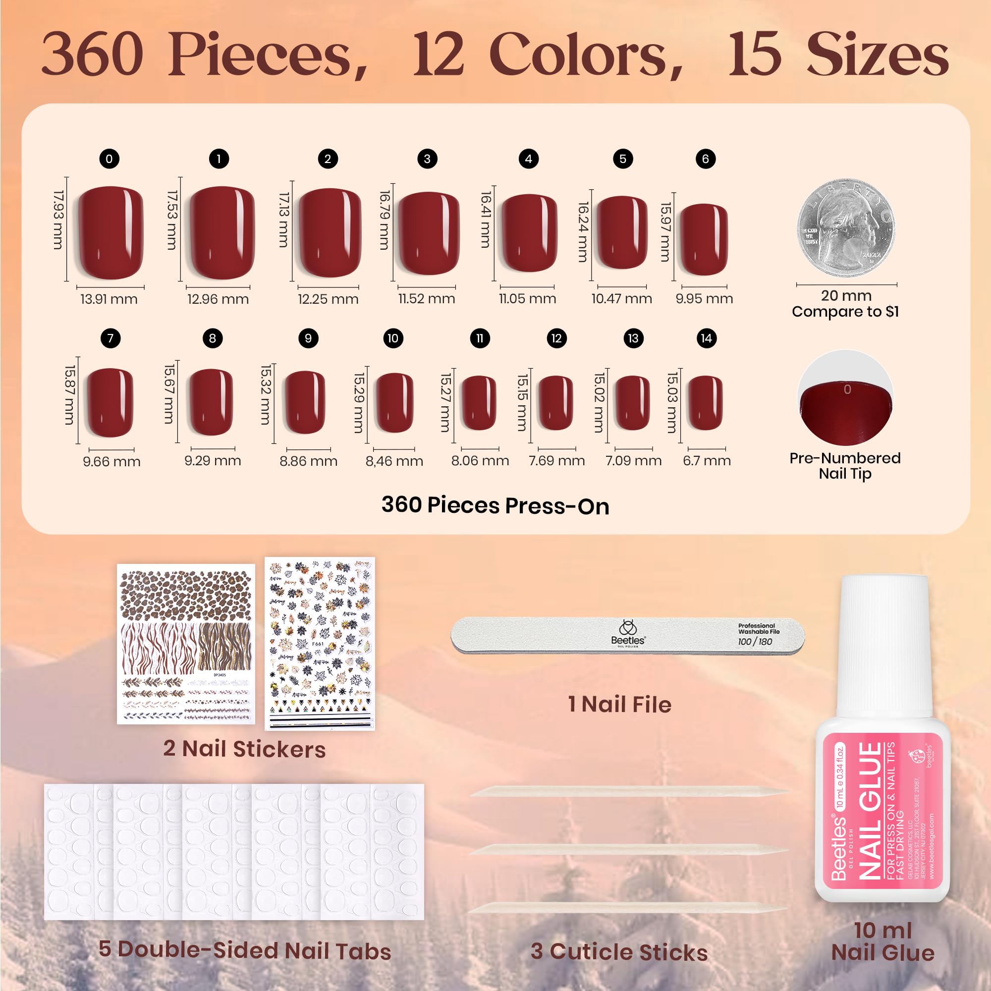 Beetles Ongles à Pression Festival Glow – colle rapide sans UV pour fixation pratique.