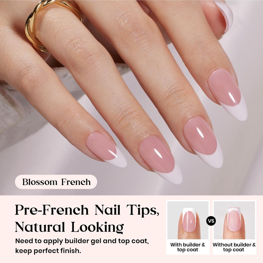 Beetles ongles amande moyenne en rose, design élégant pour un usage quotidien.