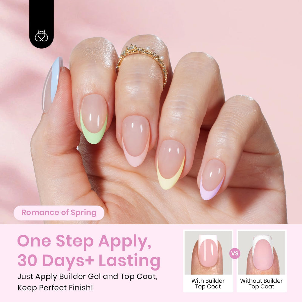 Beetles vernis gel – pointe française courte en amande, look élégant