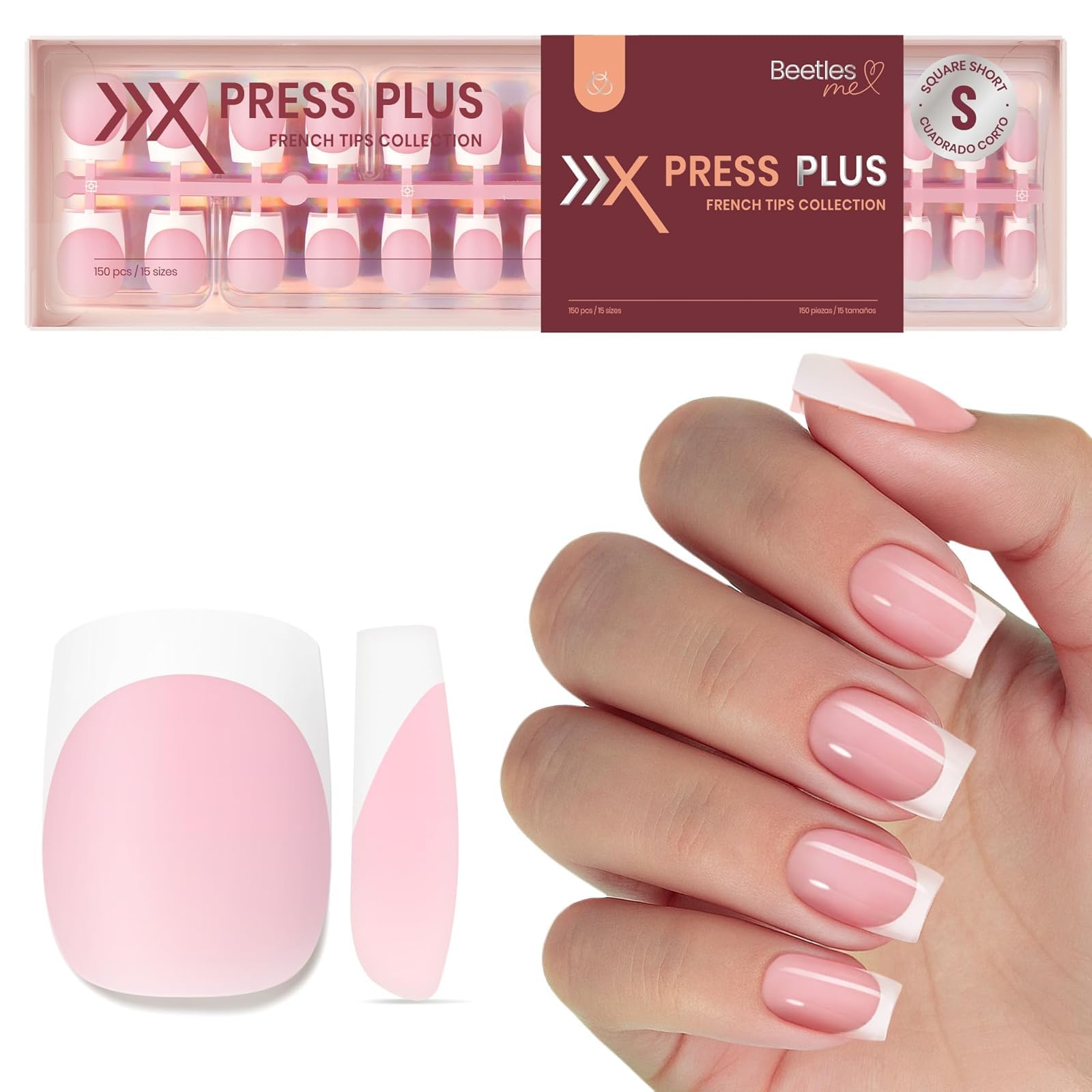 Beetles ongles gel rose court carré : conseils prêts à porter pour un look soigné.