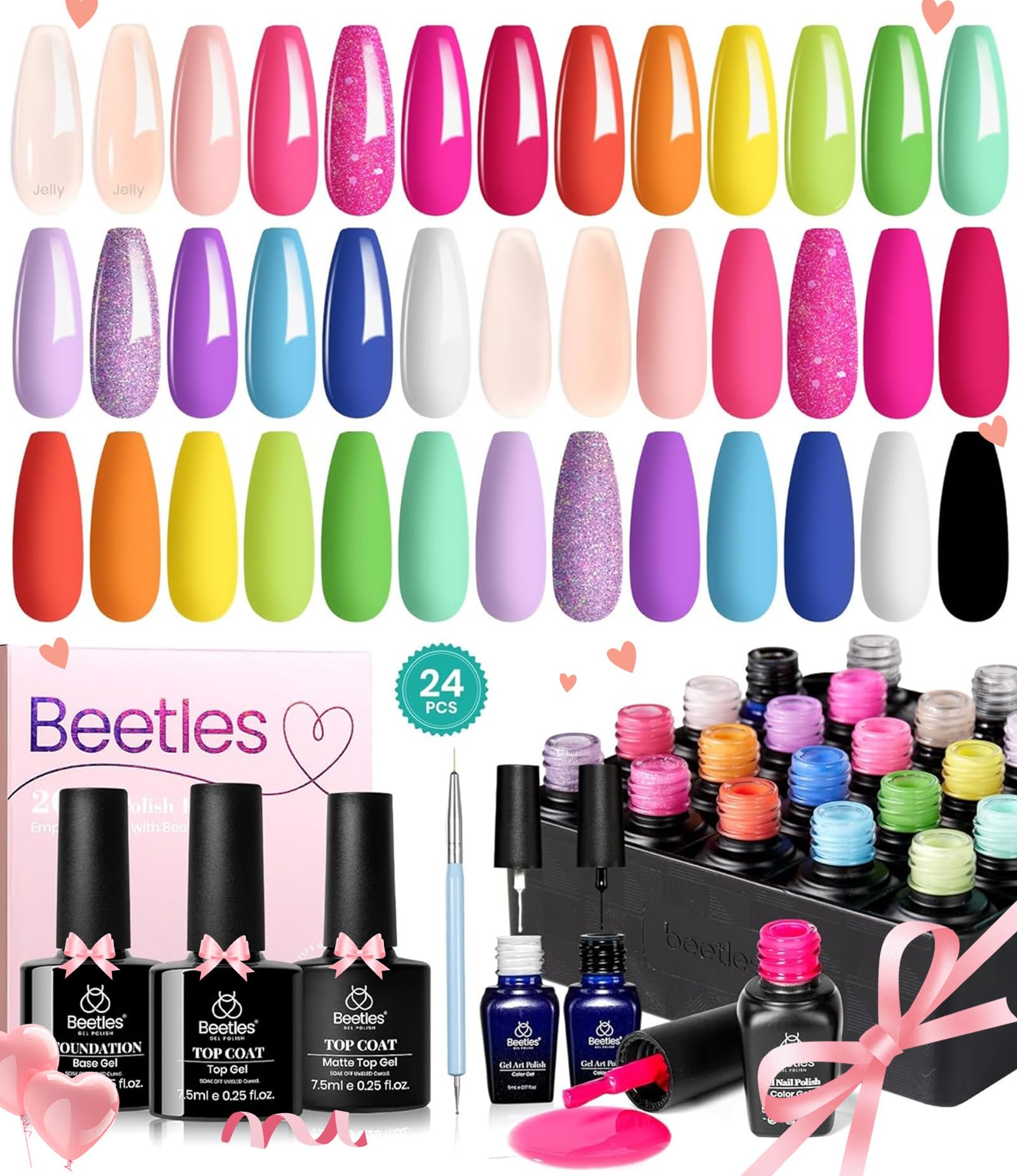 Palette néon jelly Beetles pour ongles lumineux et audacieux