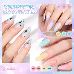 Beetles Pastel Jelly Gel couleurs: 6 teintes lumineuses à superposer.