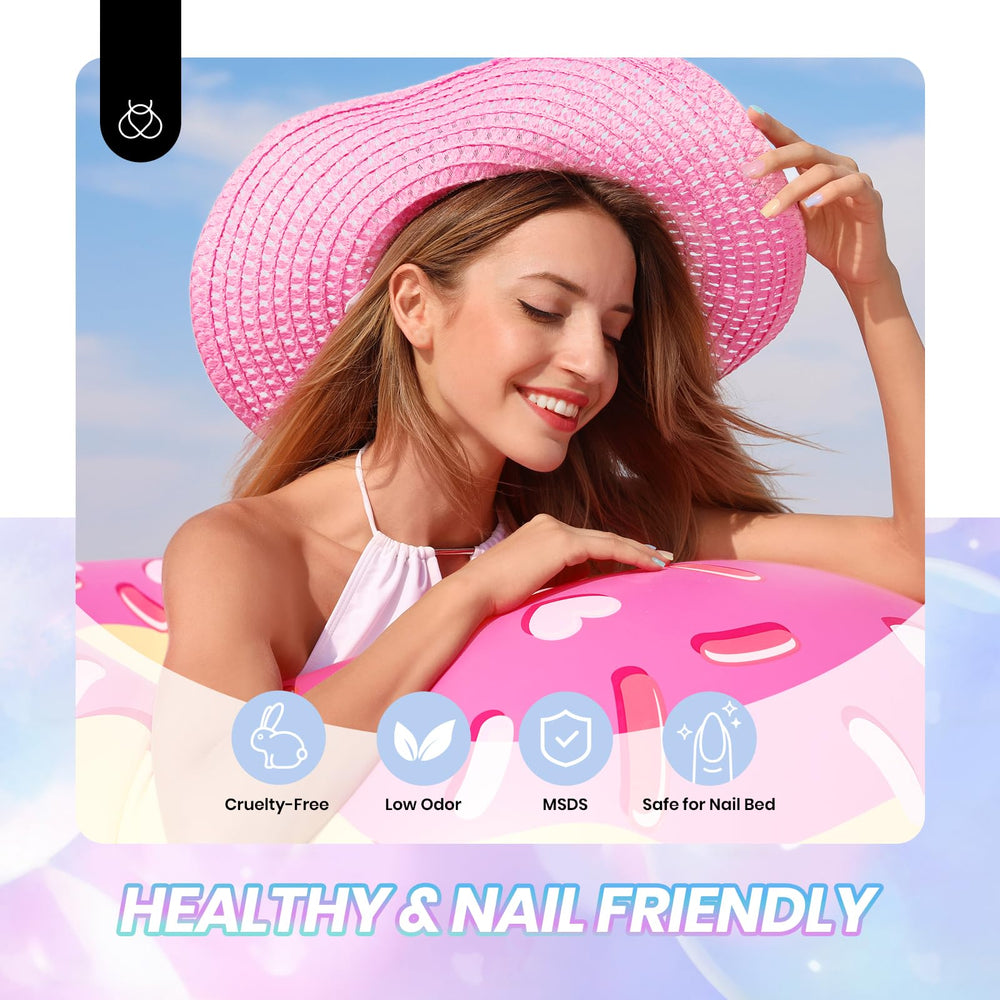 Beetles Pastel Gel Nail Polish Set couche 2: intensification progressive.