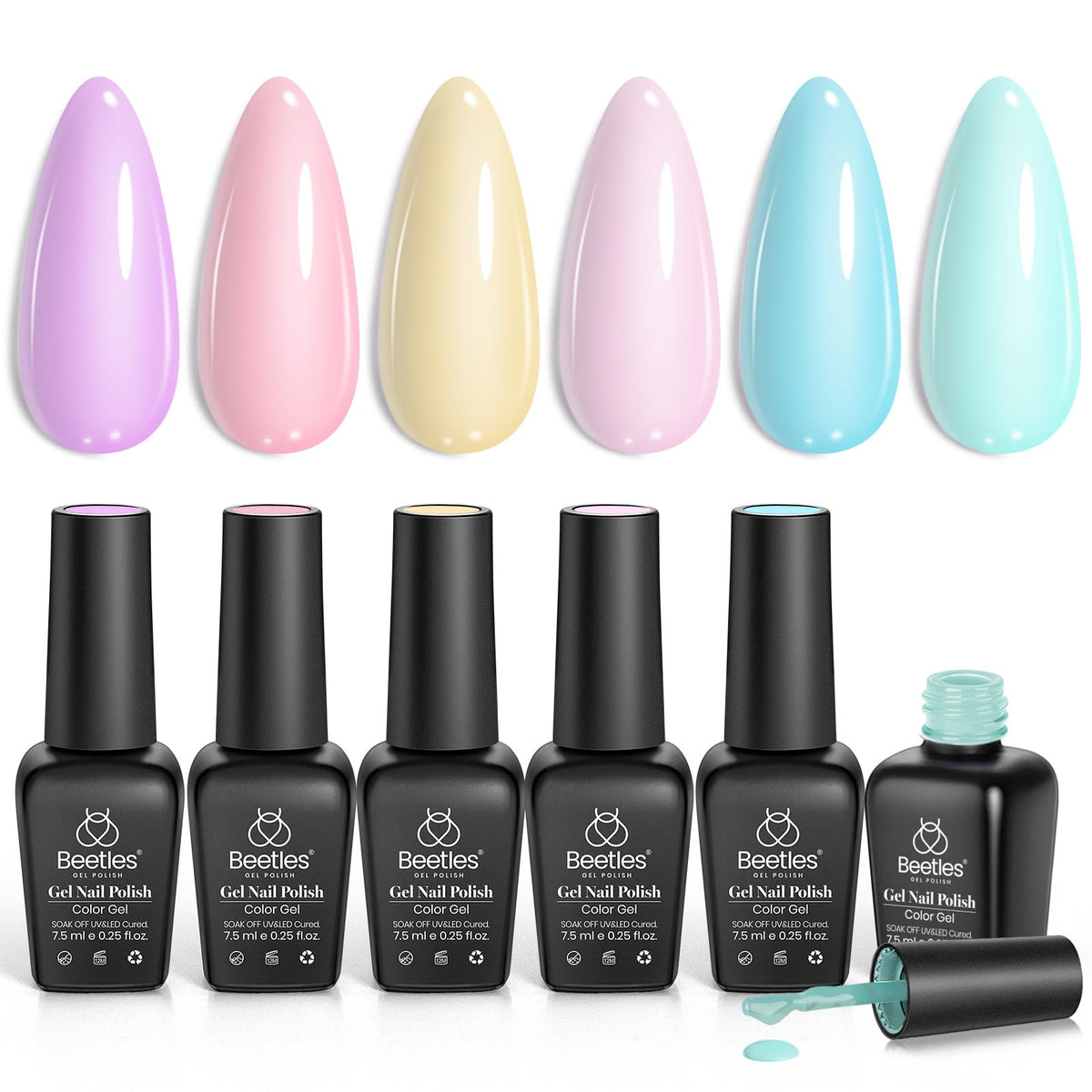 Flacon Beetles Pastel Gel Polish rose pour une manucure douce et durable