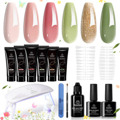 Beetles Pastel Gel Kit: visuel vert et rose, facilite la manucure à domicile