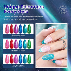 Beetles Pearl Gel vernis bleu rayures : application facile et couleur intense