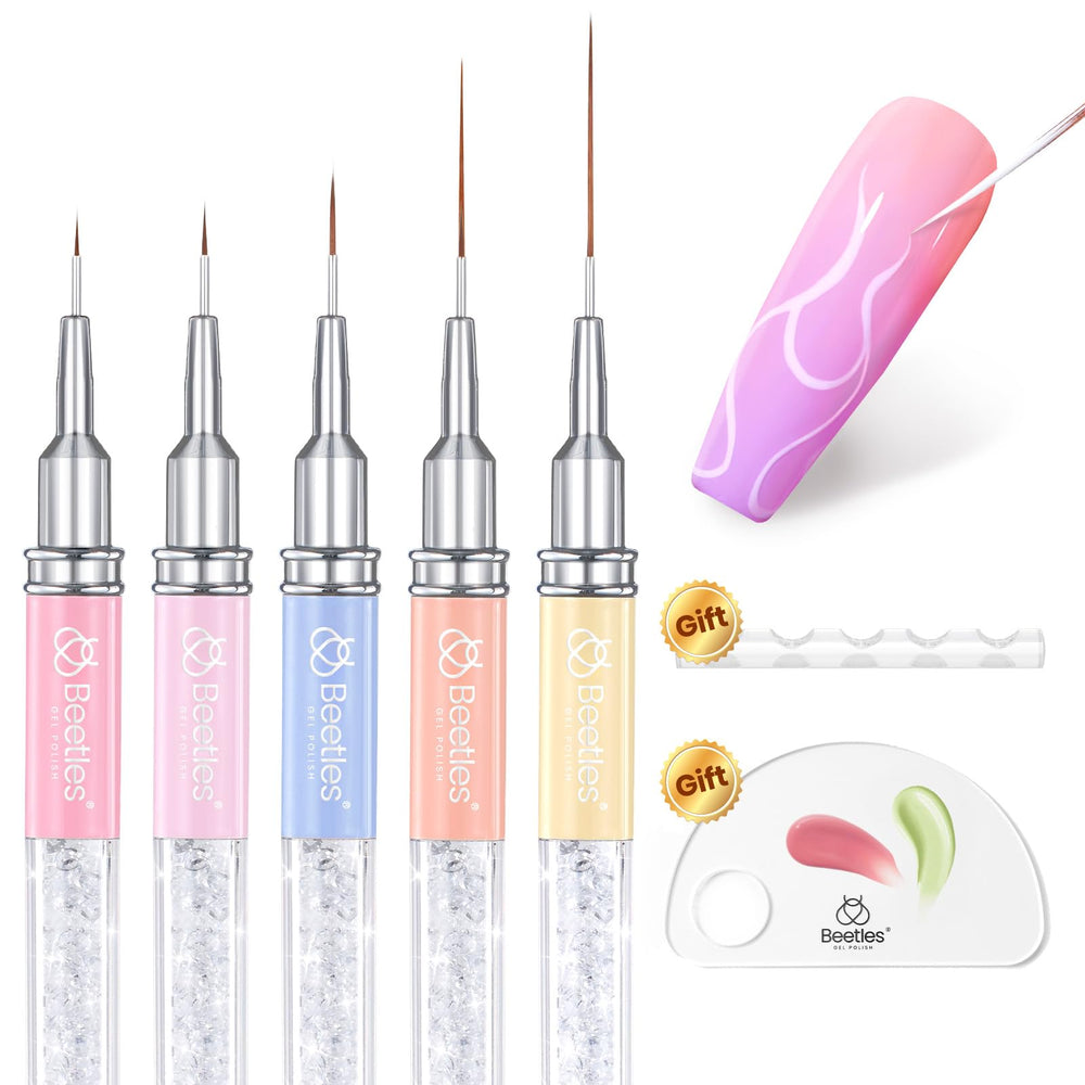 Beetles Gel Polish pinceau liner 5 mm pour lignes nettes et précises sur les ongles.