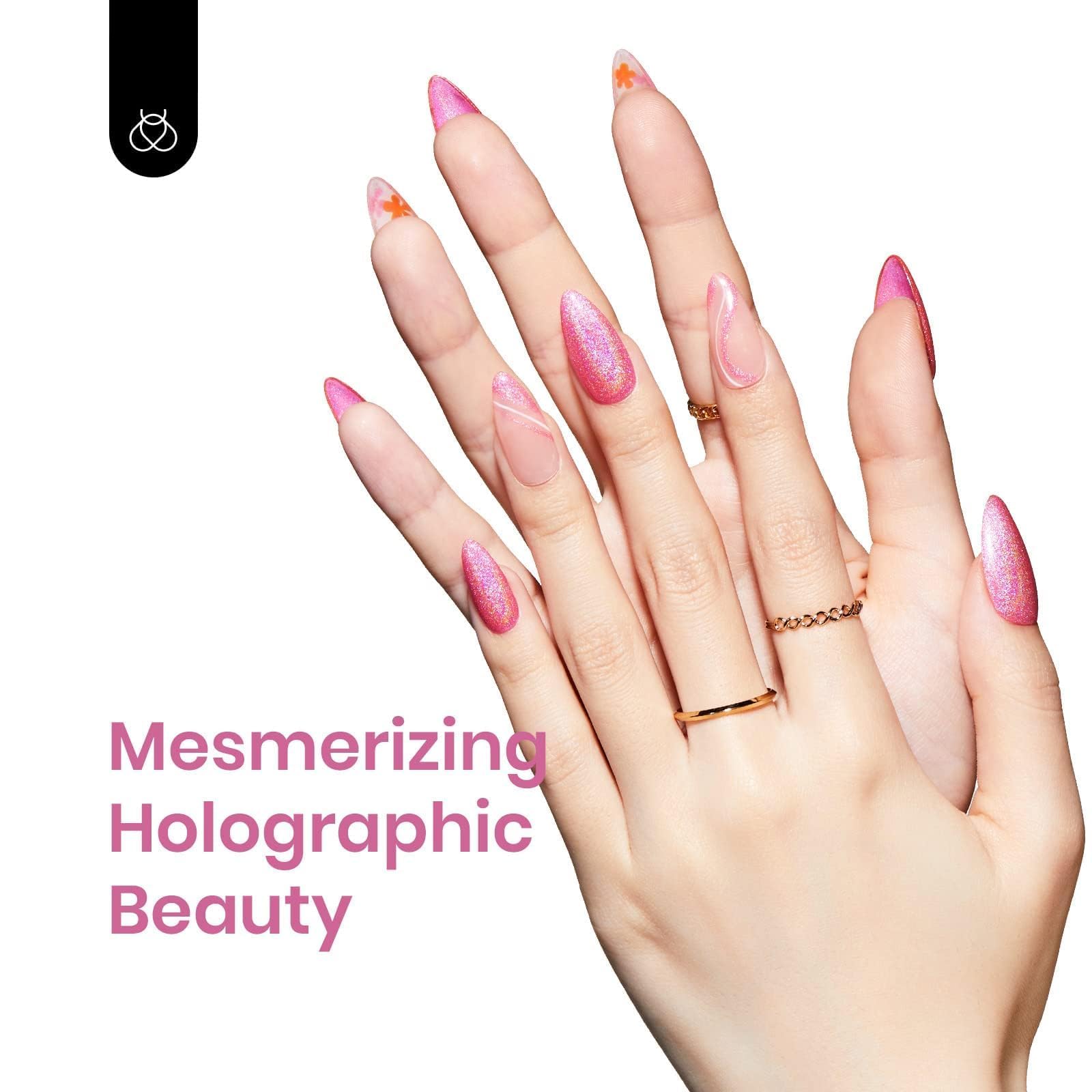 Beetles Pink Glitter Gel Polish, compatible UV-LED, longue tenue.