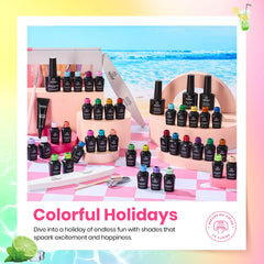 Beetles vernis-gel couleurs Printemps-paillettes: accents éclatants et tenue fidèle.