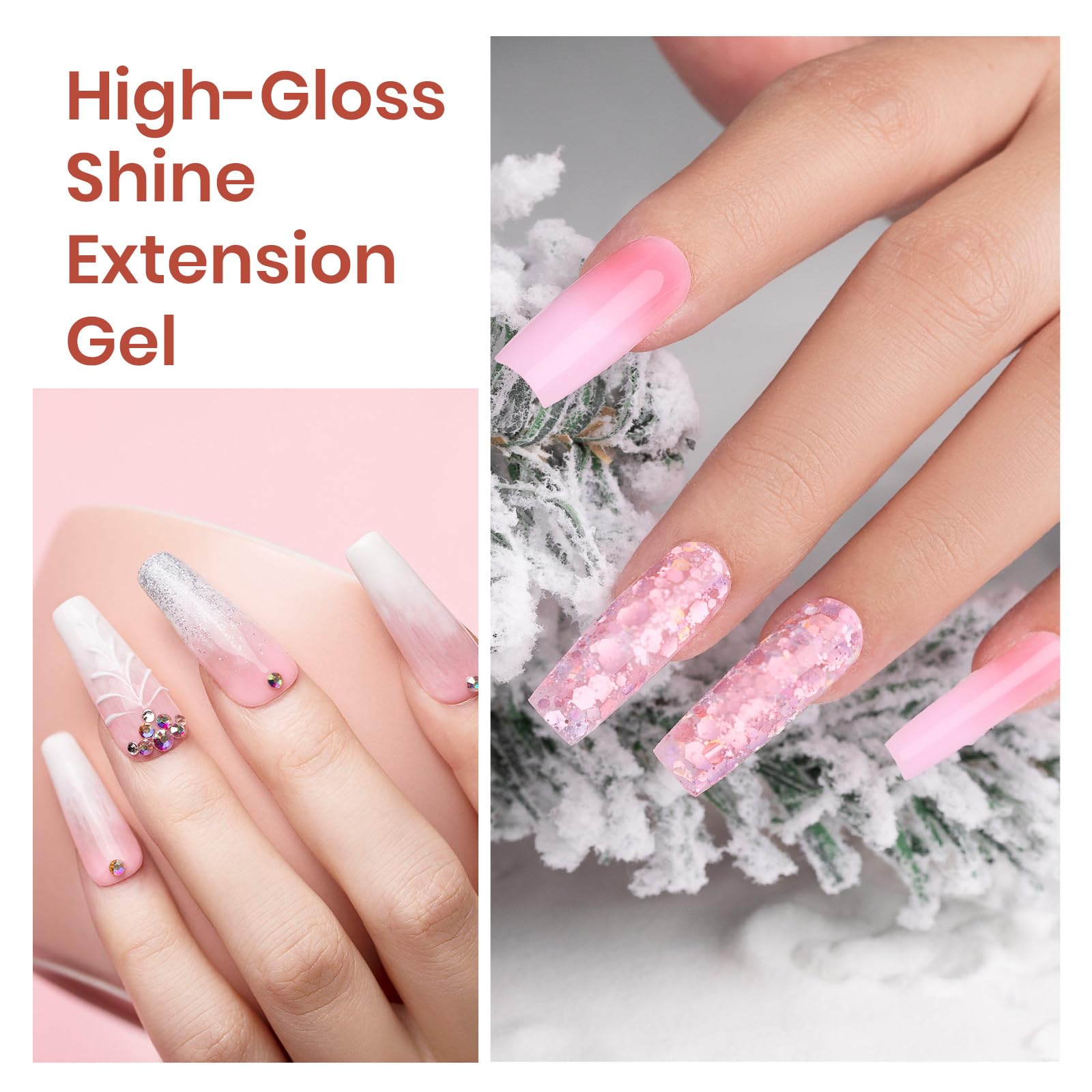 Beetles Poly Nail Extension Kit – ensemble complet prêt à l’emploi pour salons à domicile.