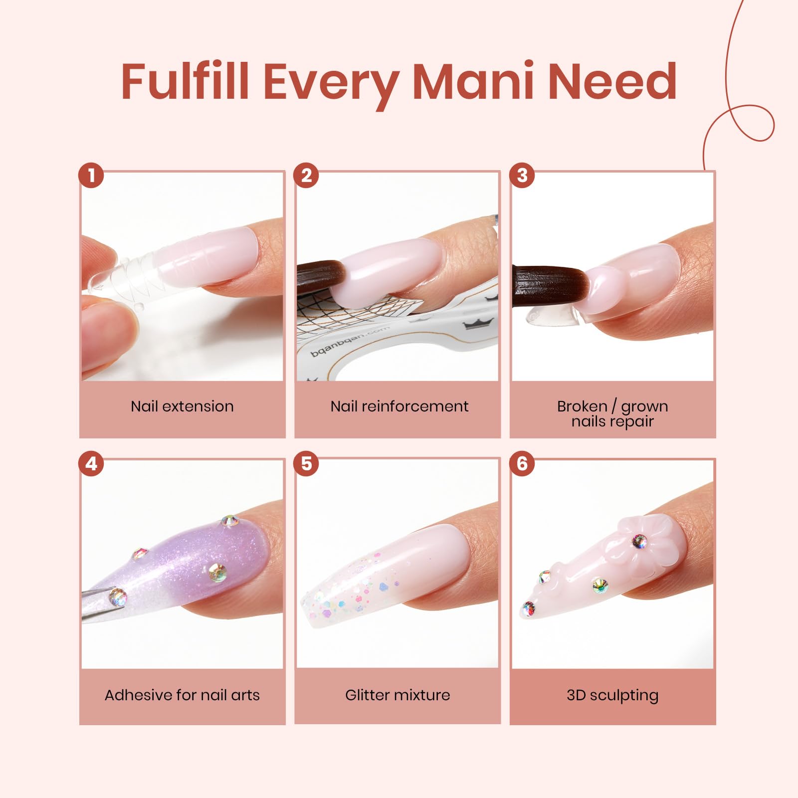 Beetles Poly Nail Extension Kit – stylo-forme-extension pour appliquer rapidement le gel.