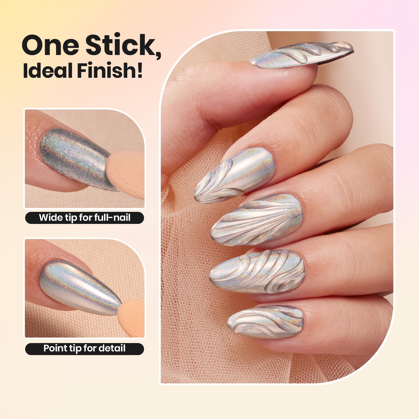 Beetles Chrome Poudre Résistante ajoute brillance longue durée sur vos ongles.