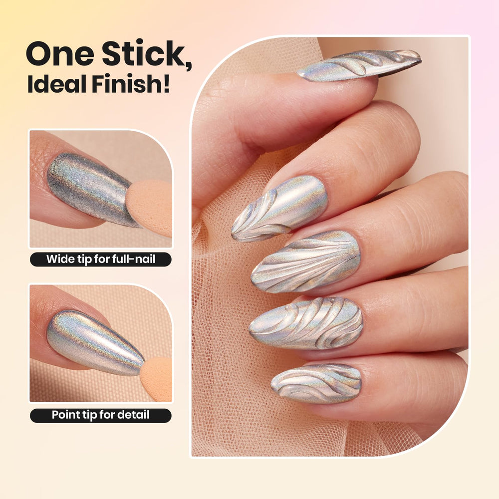 Beetles Chrome Poudre Résistante ajoute brillance longue durée sur vos ongles.