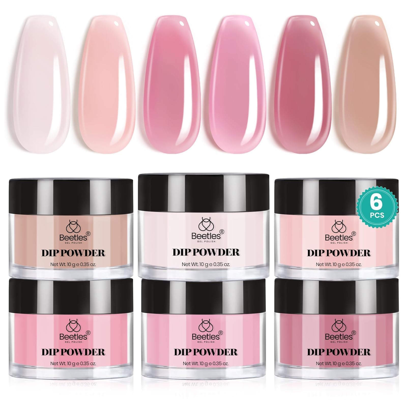 Beetles Poudre Dip kit rose nude pour tous les looks.