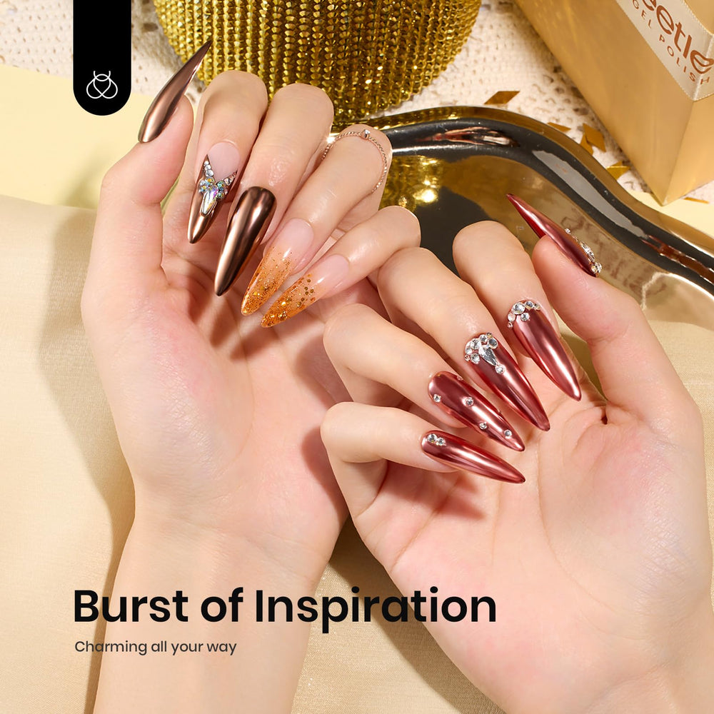 Beetles poudre métallique Brun Marron pour ongles, rendu naturel.