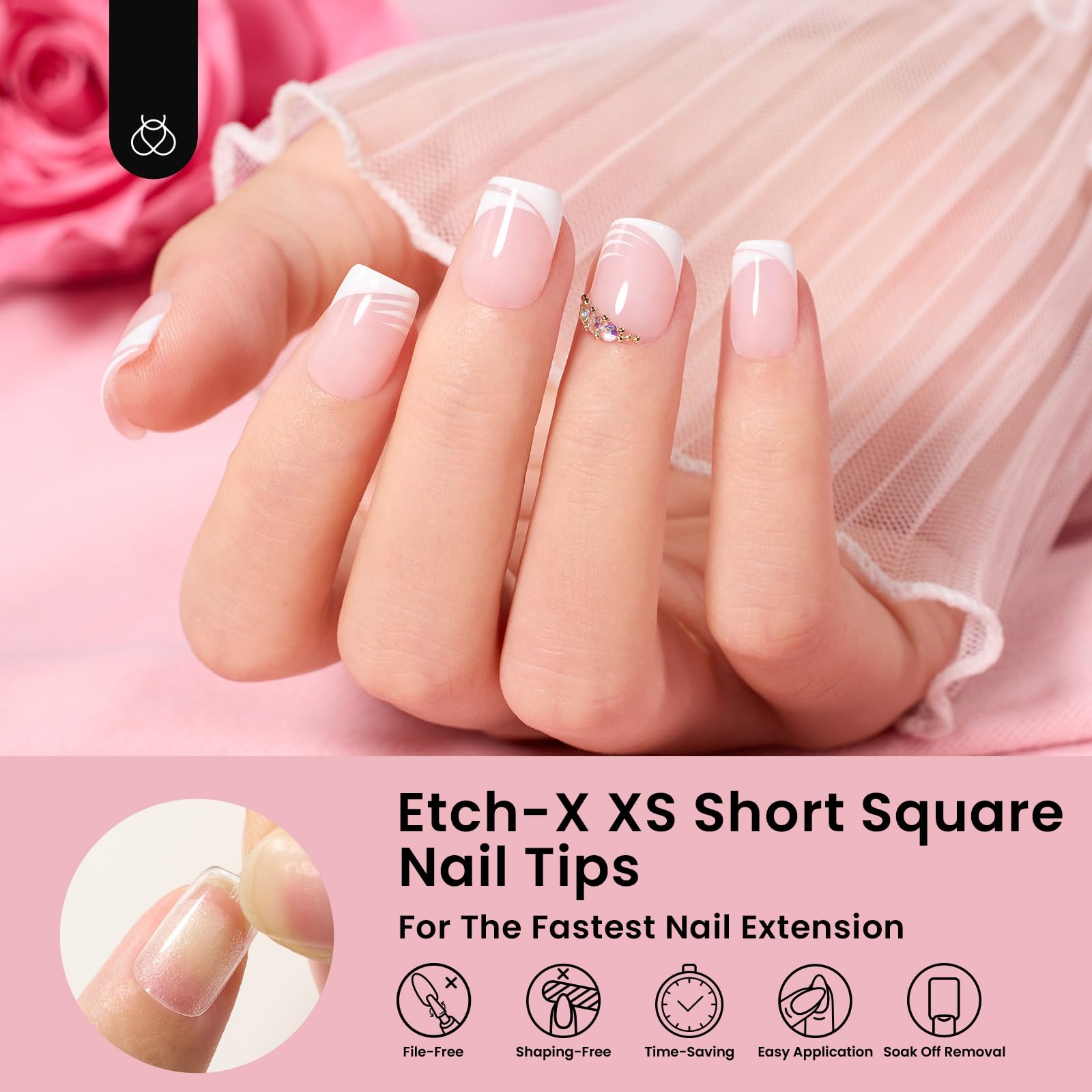 Beetles pre-shaped nail tips reduce shaping for faster, neater applications.