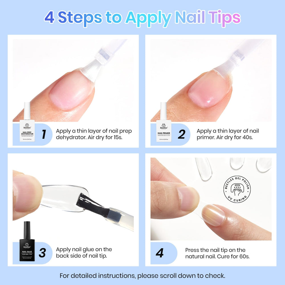 Beetles - extensions et tips ongles, préparation optimale.