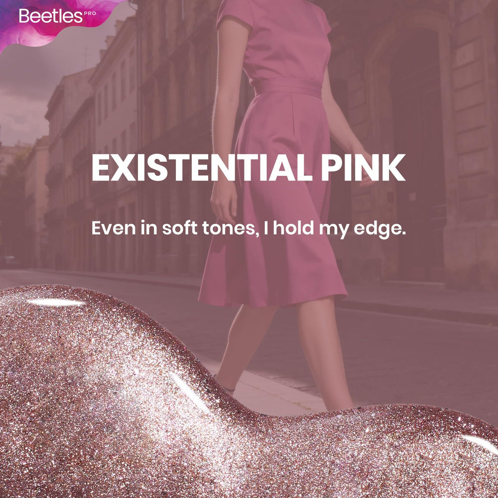 Beetles Pro Existential Pink : couleur riche et tenue possible sur plusieurs semaines