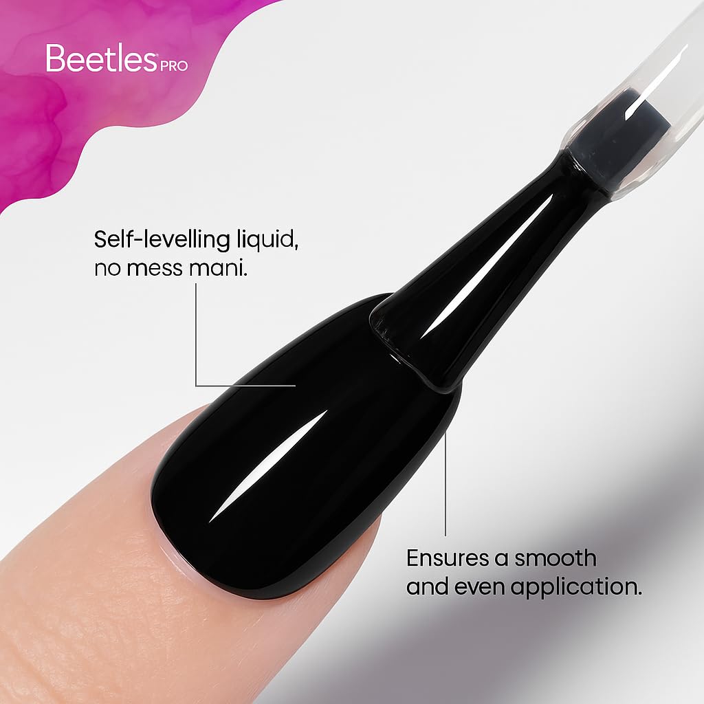 Beetles Pro Gel Top Coat – Application précise sans débordement autour des cuticules.