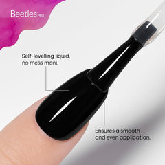 Beetles Pro Gel Top Coat – Application précise sans débordement autour des cuticules.