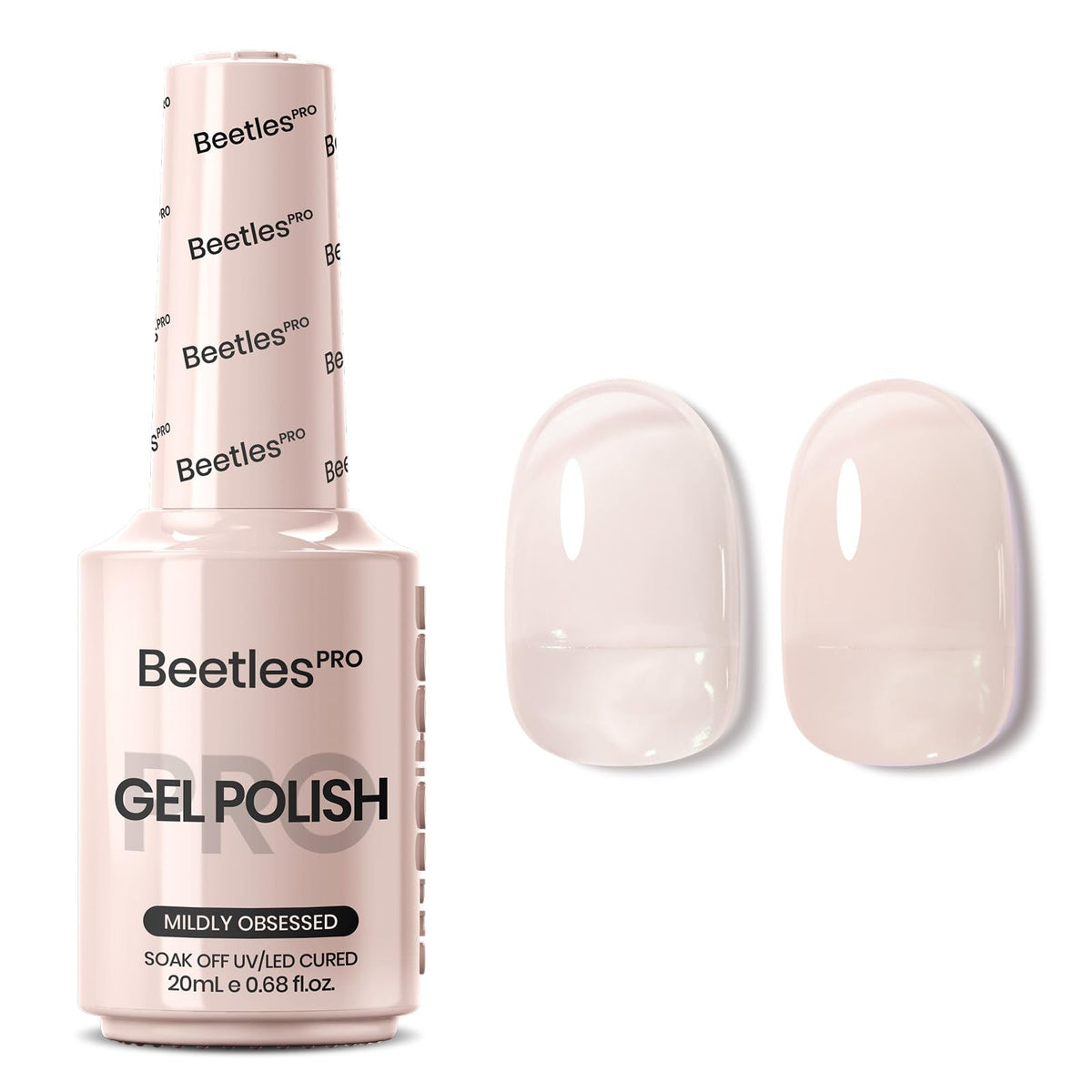 Beetles Pro Gel Polish Mildly Obsessed, flacon 20 ml, couleur nude neutre, brillance durable.