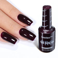 Beetles Pro Vernis Gel Violet Foncé: vue bouteille, couleur riche et pigmentée.