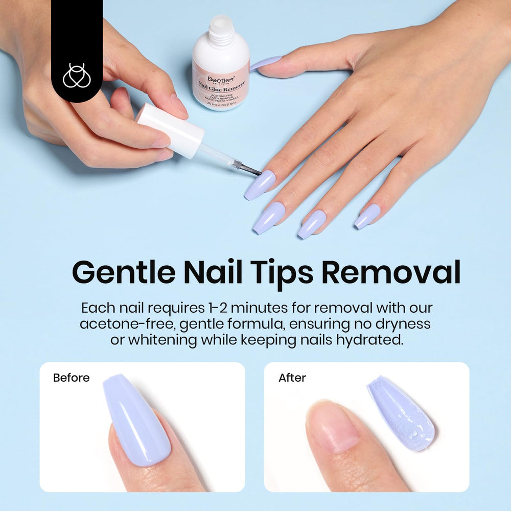 Beetles Remover Ongles artificiels avant et après utilisation