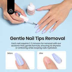 Beetles Remover Ongles artificiels avant et après utilisation