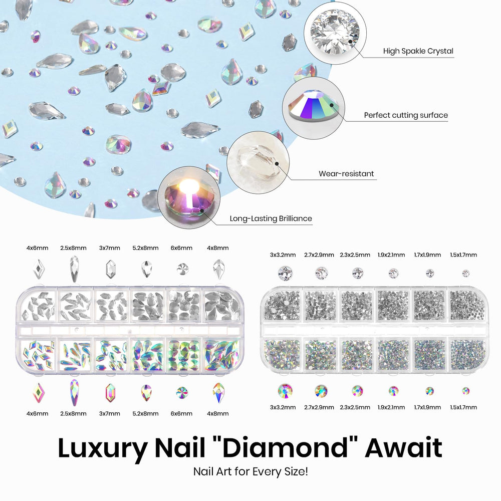 Rhinestones AB Beetles, 1200 pièces pour motifs variés