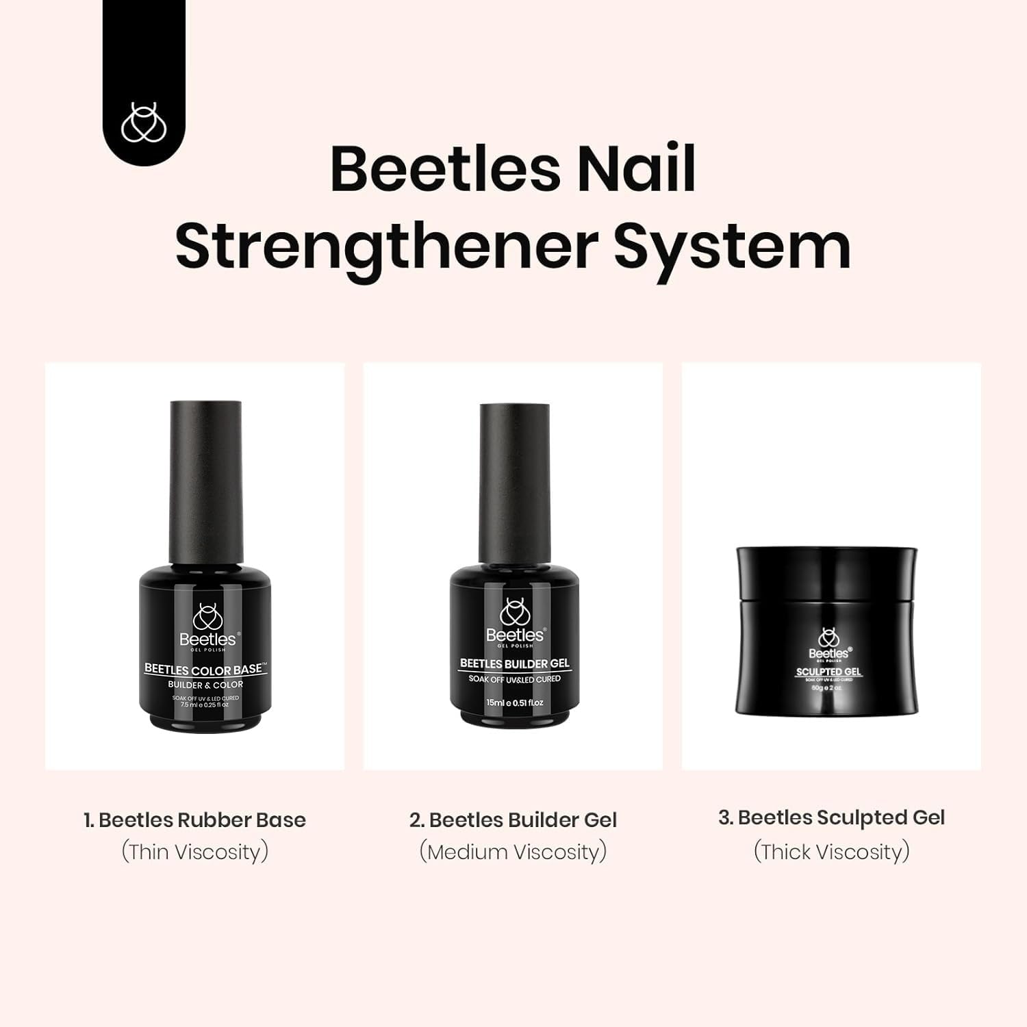 Beetles Rubber Base Color Gel, aide à réparer et renforcer les ongles.