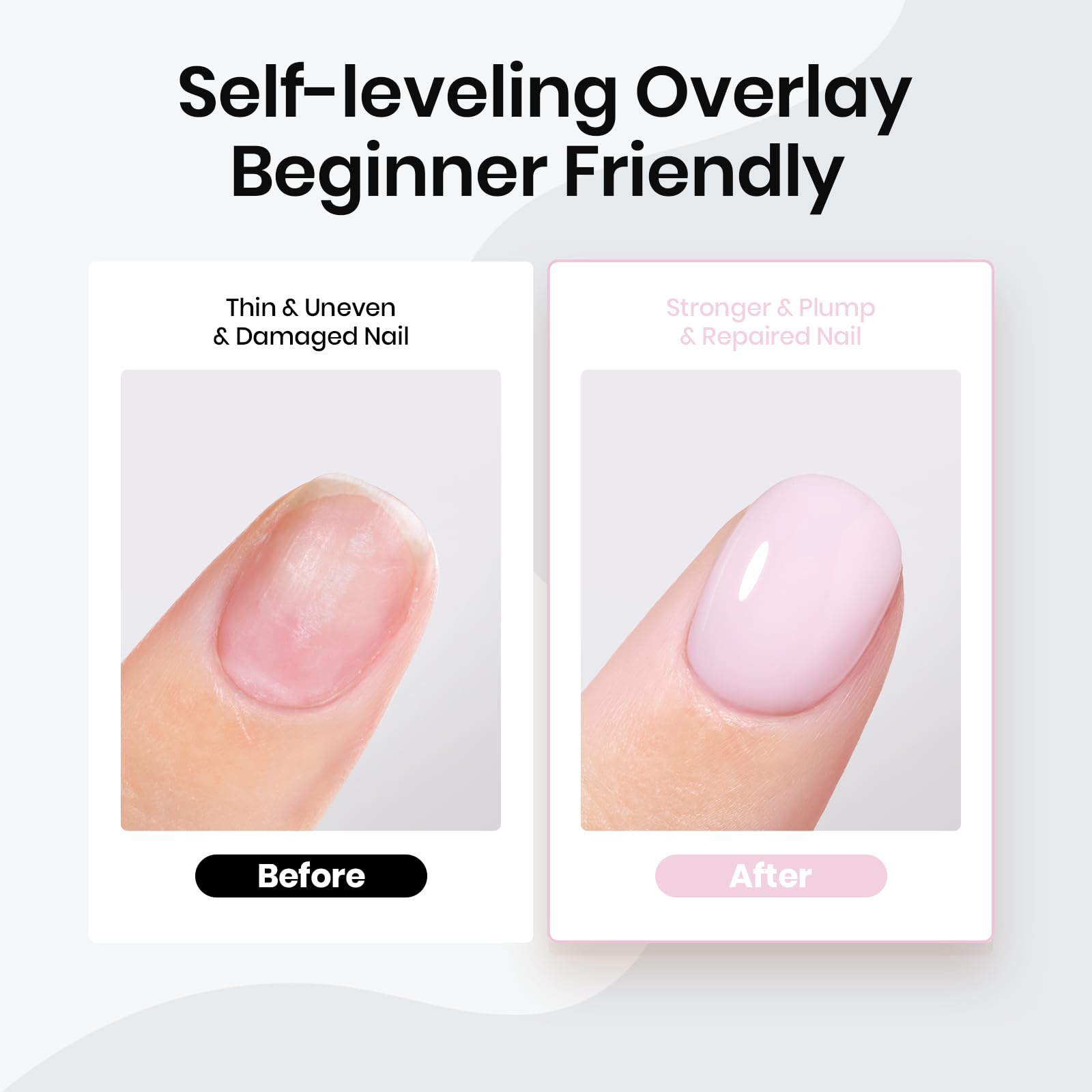 Beetles Rubber Base Gel, base nude rosé pour un look naturel.
