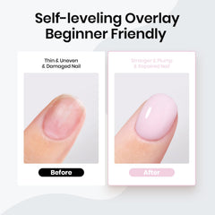 Beetles Rubber Base Gel, base nude rosé pour un look naturel.
