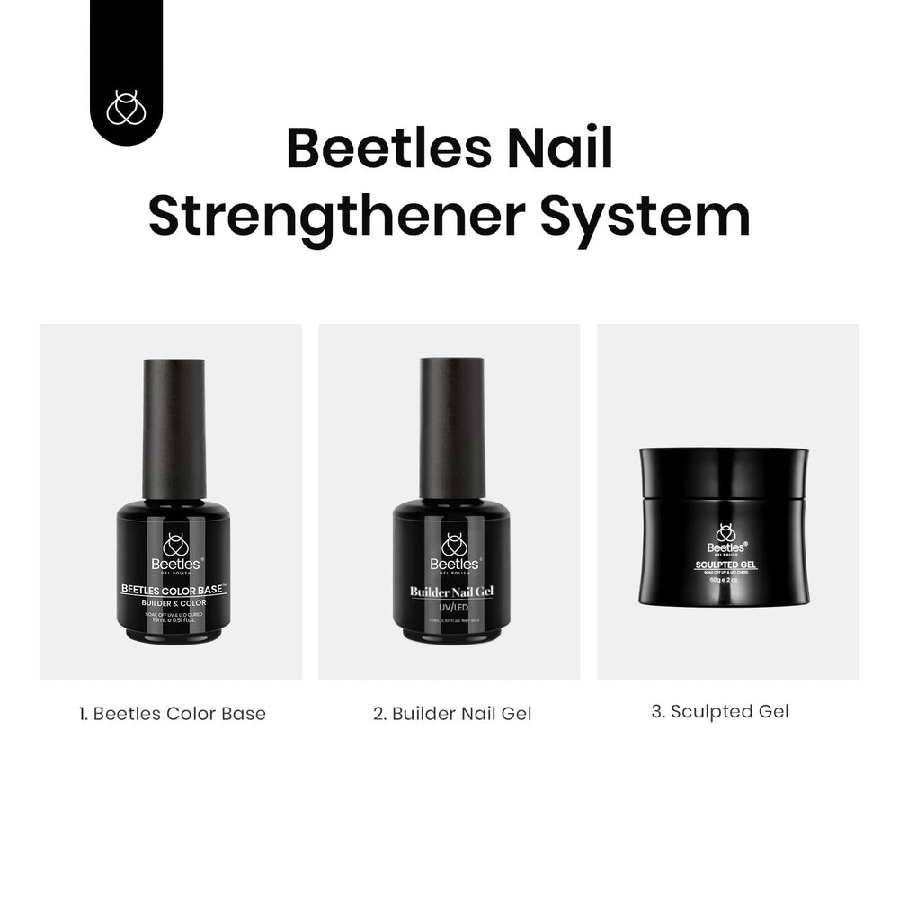 Beetles Rubber Base Gel, vitamine E et biotine pour la croissance saine.