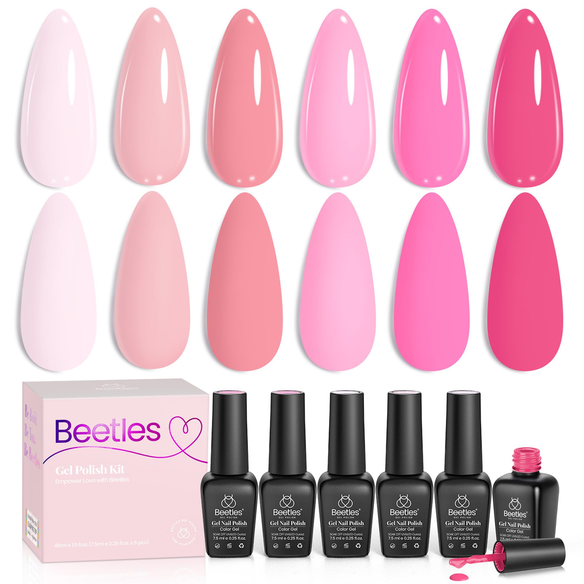 Beetles Saint-Valentin Rose Melodie, coffret cadeau élégant pour elle.