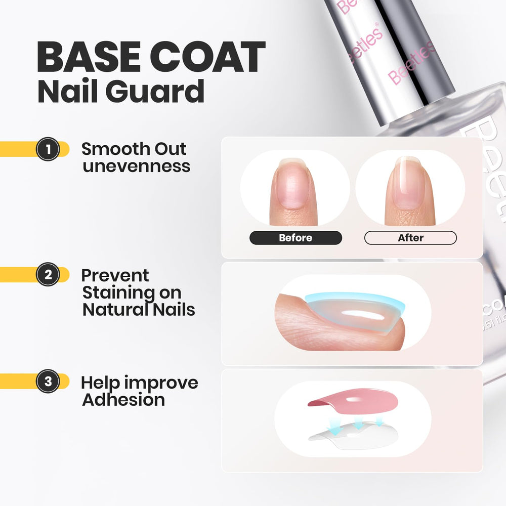 Beetles Gel Polish – séchage rapide, base-vernis prête à l'emploi.