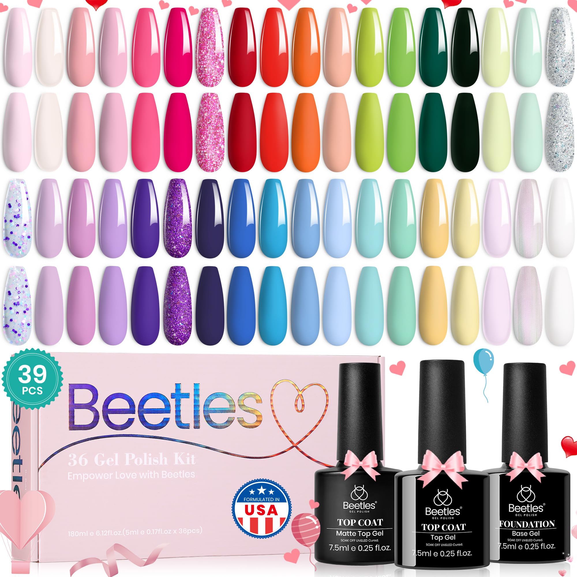Beetles coffret vernis gel Printemps avec 36 teintes variées pour créer des looks