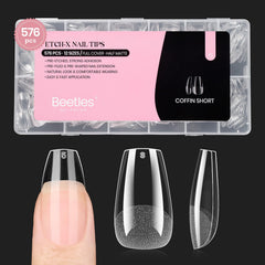 Beetles Short Coffin Nails, ensemble 576 pièces, ajustement précis et rapide.