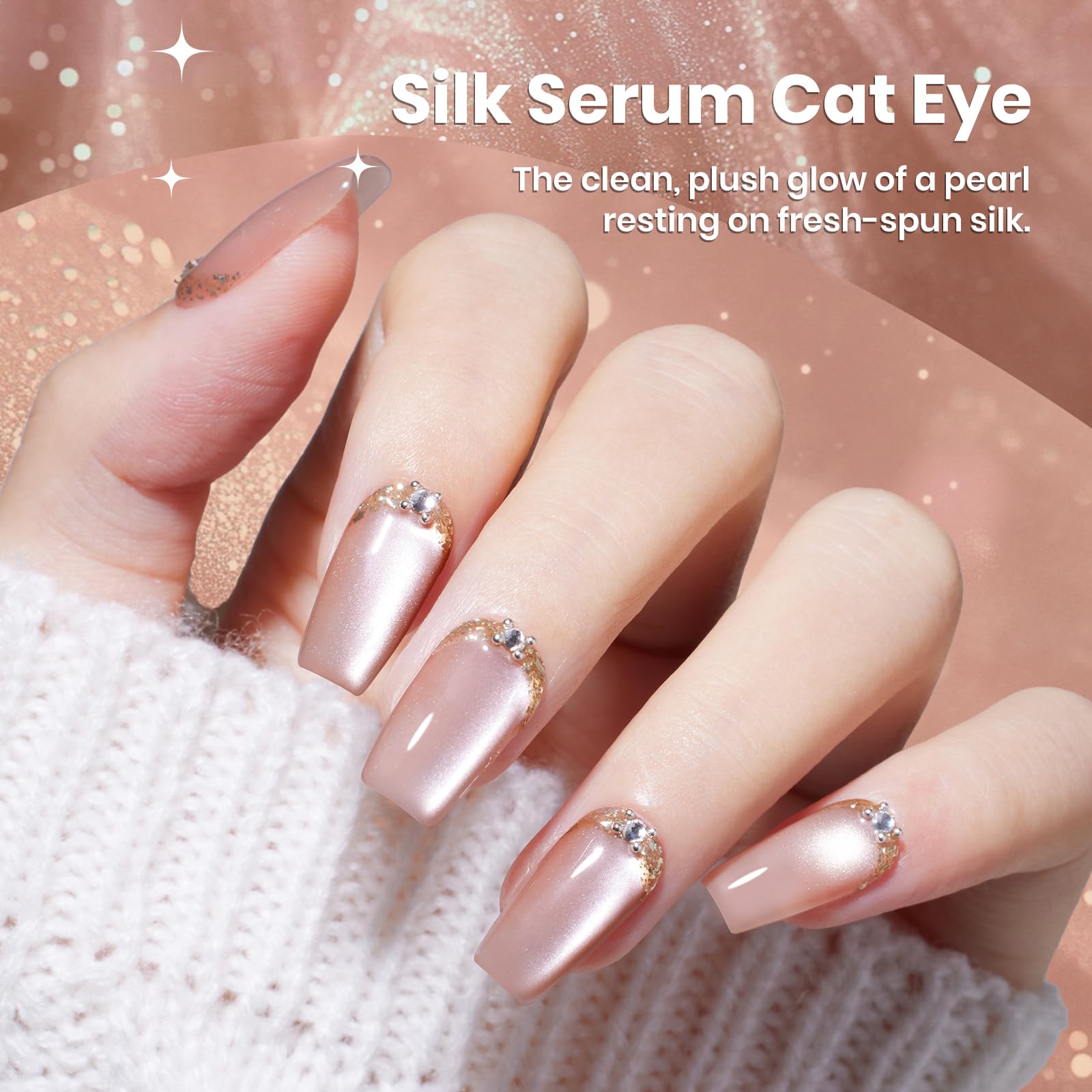 Beetles Silk Serum Nude œil-de-chat, effet cat-eye discret pour un look chic.