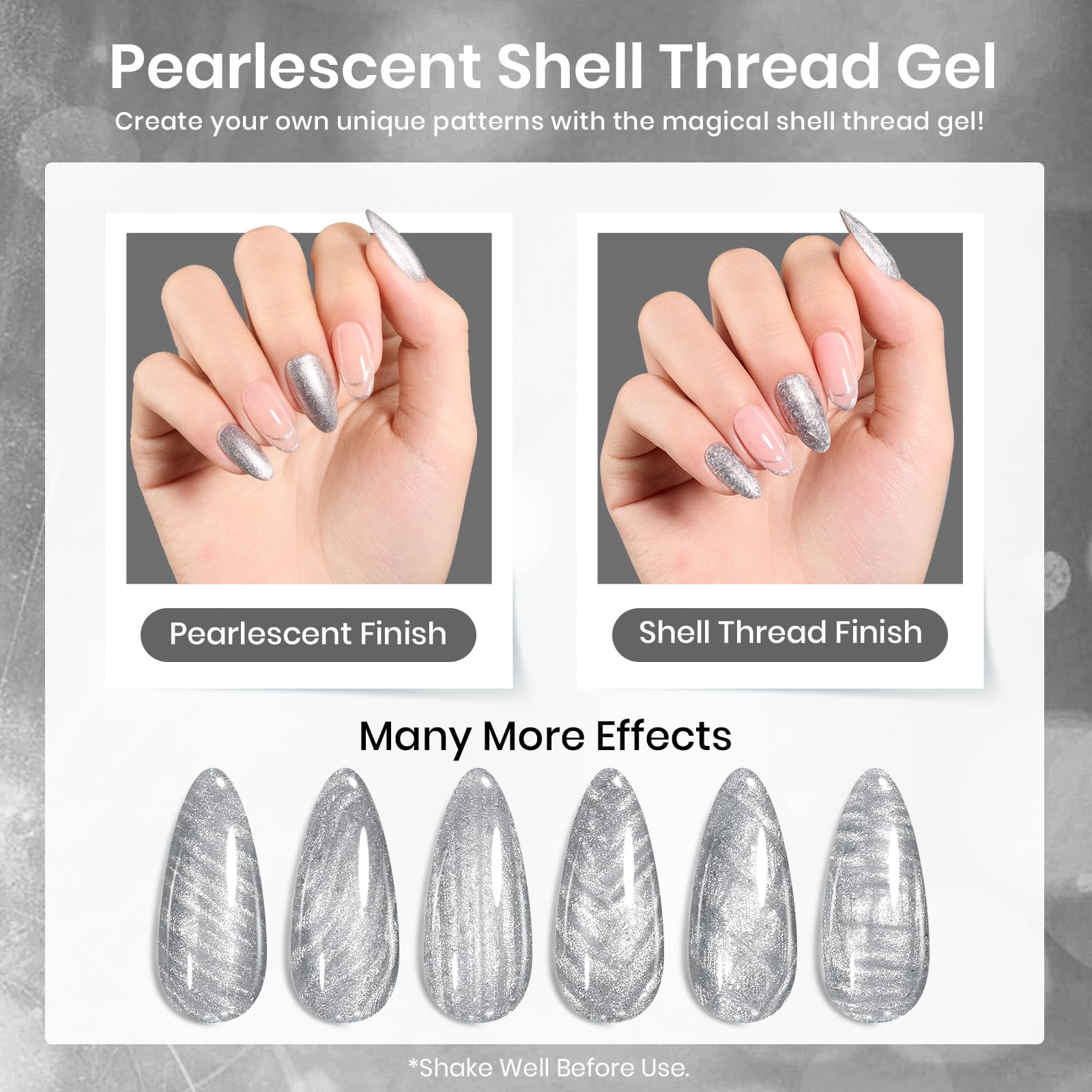 Beetles Silver Gel Polish, motif entrelacs fil pour designs uniques.