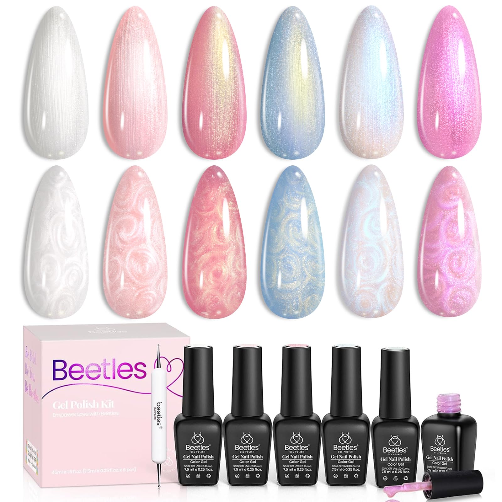 Vernis Gel Beetles Sirene perle, fini nacré durable sur les ongles