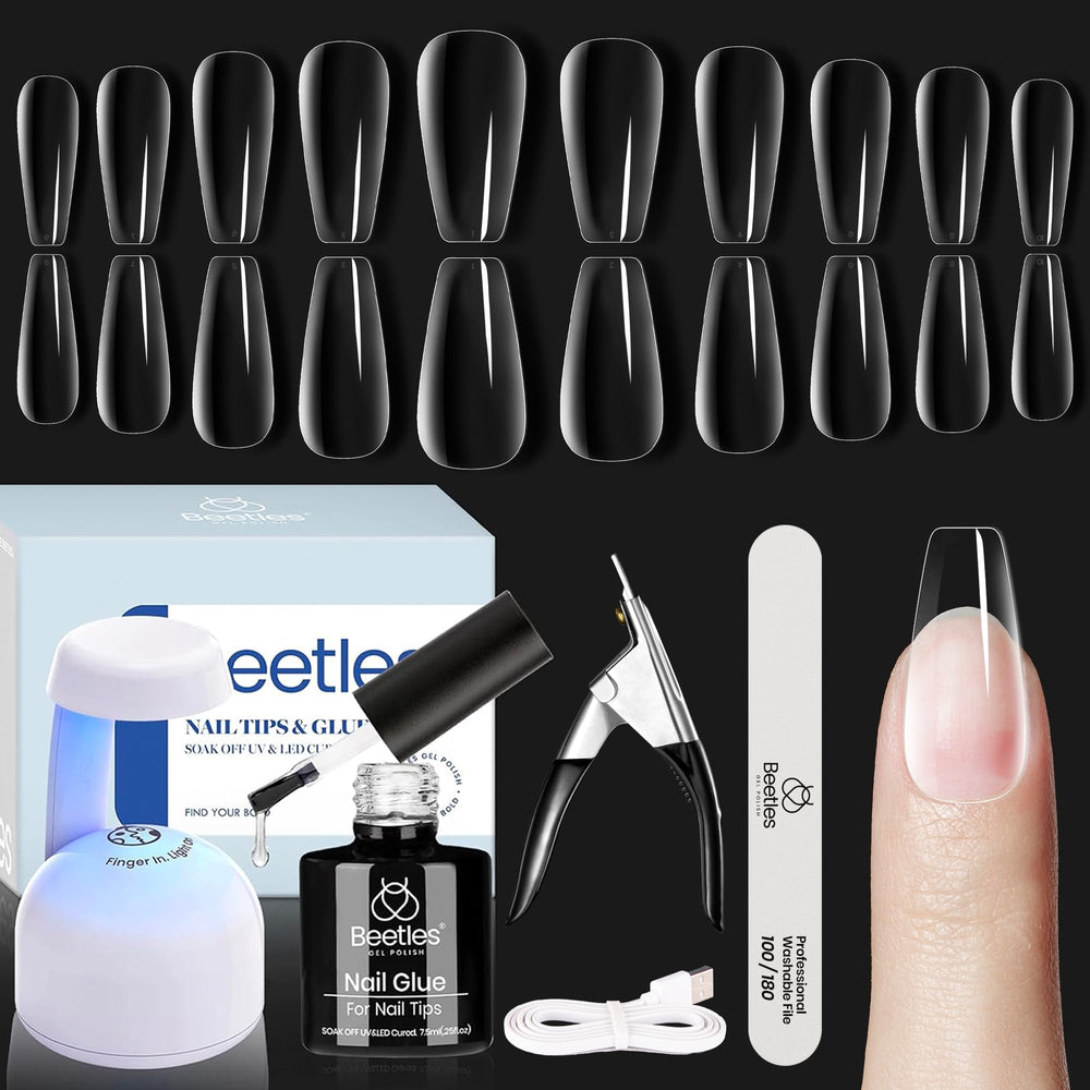 Beetles Soft Gel Nail Kit LED lamp in use for quick gel nail cures