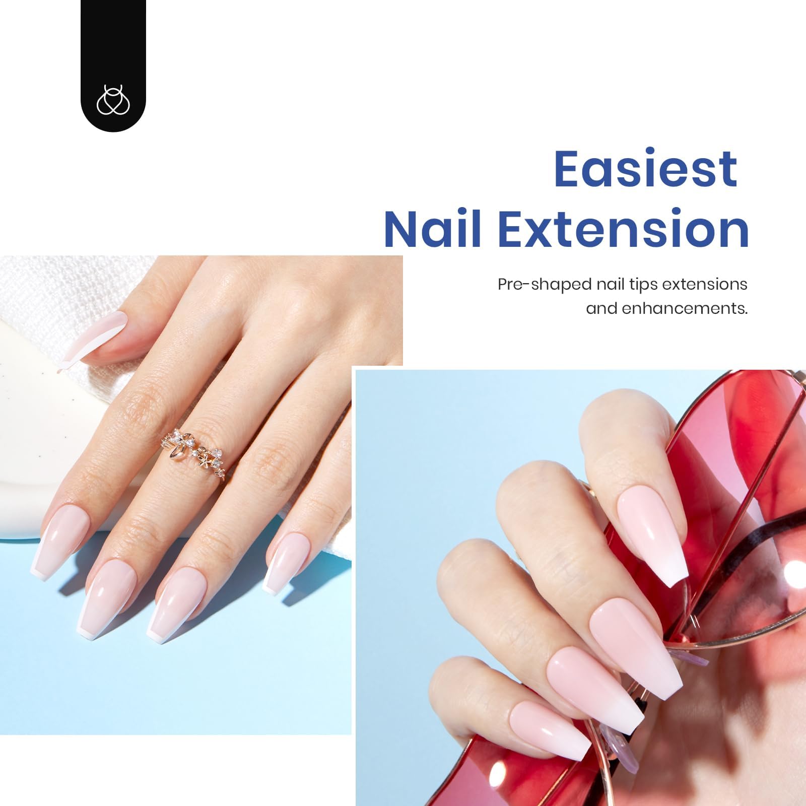 Beetles Soft Gel Nail Kit nail tips array for natural-looking extensions