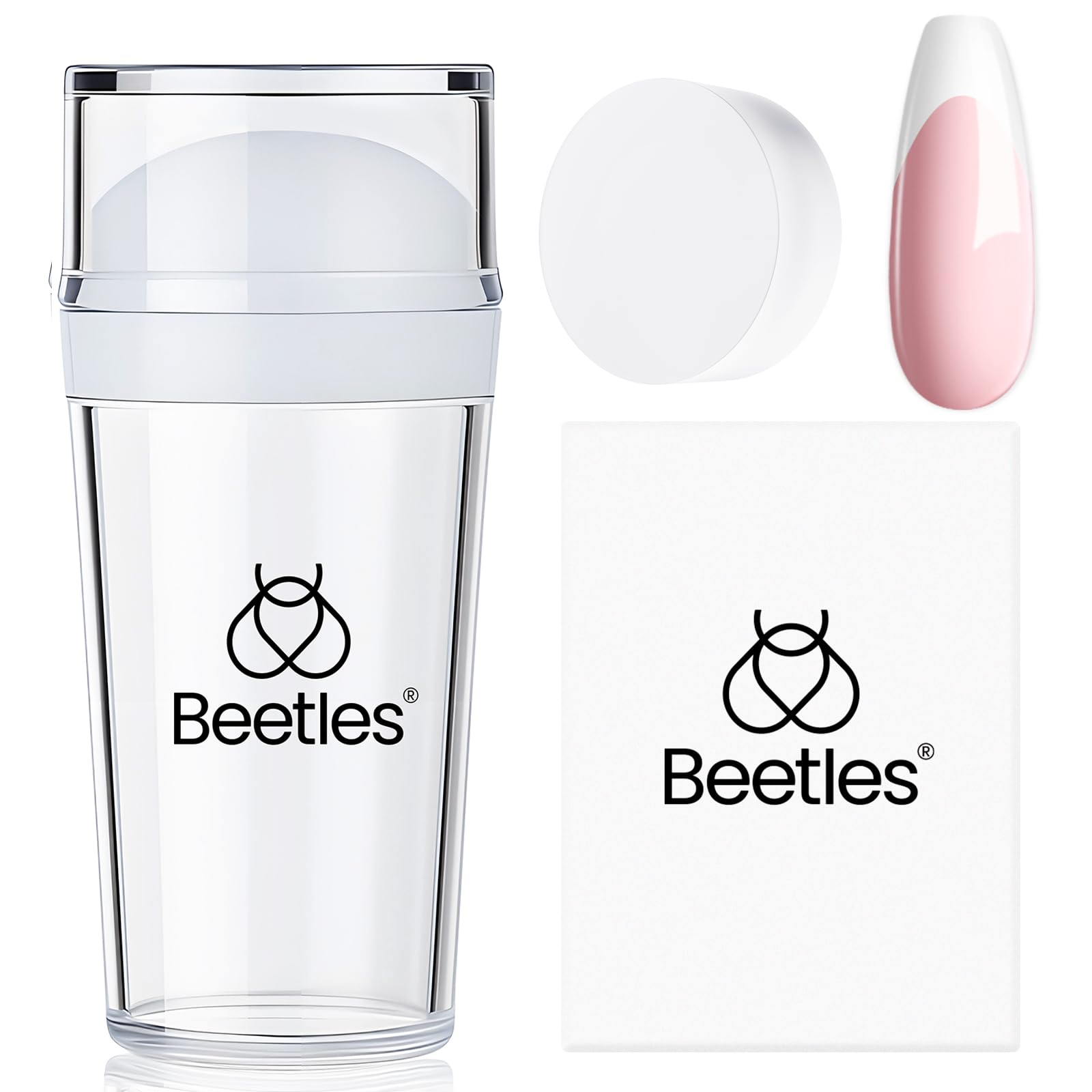 Beetles tampon gel ongulaire : ensemble de 3 pièces prêt pour l’art des ongles à domicile.