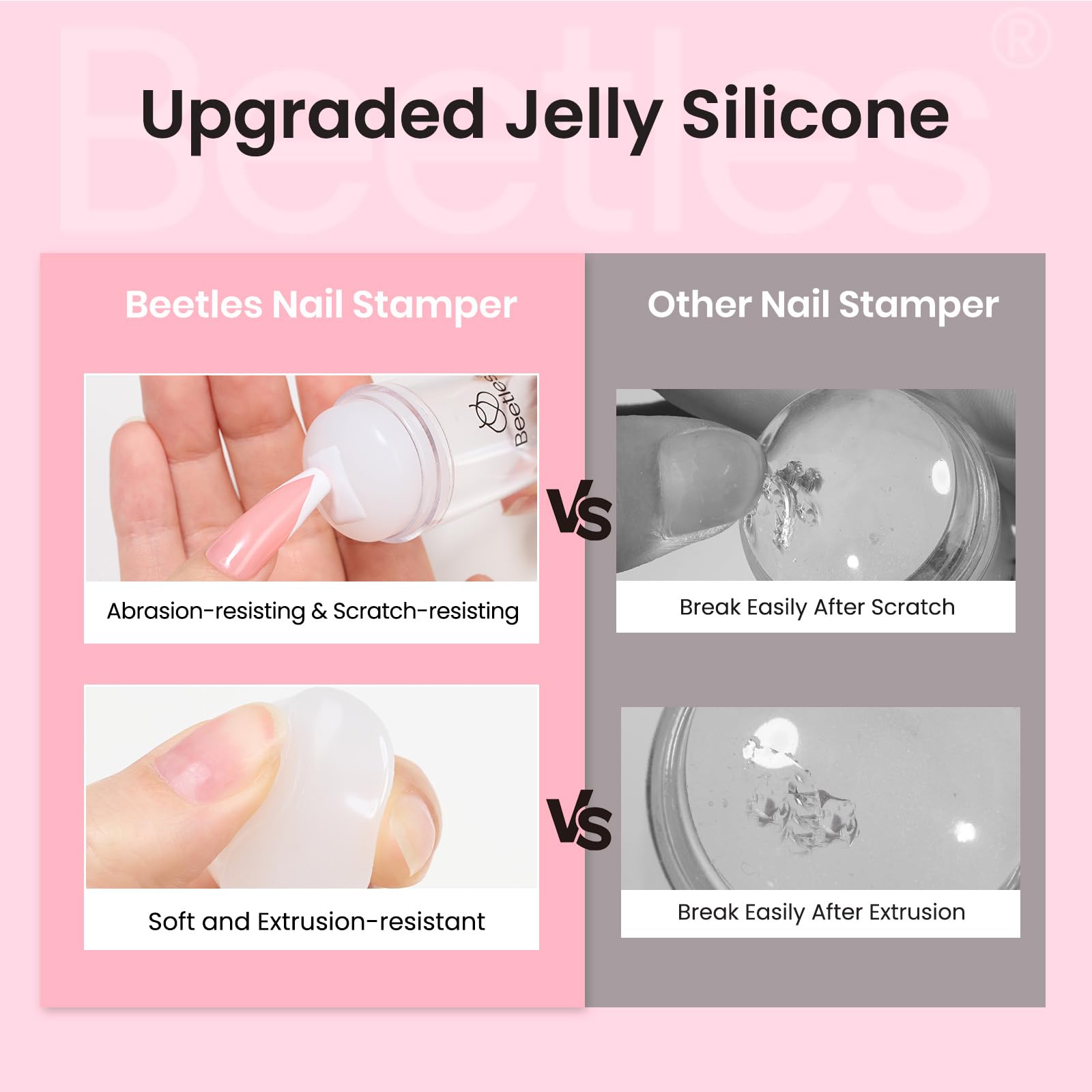 Silicone doux Beetles: épouse la courbure des ongles.