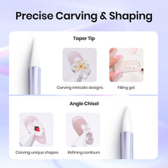 Beetles Gel Polish – Stylo gravure art ongles UV gel à double tête pour sculpture et dessins.
