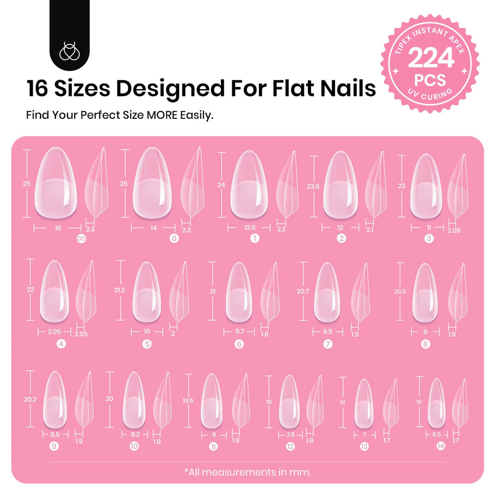 Beetles Tipex 16 sizes label demonstrates accurate size options.