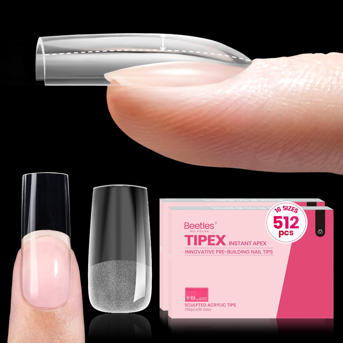 Beetles Tipex Apex Instant embouts carré moyen pour une pointe solide et uniforme